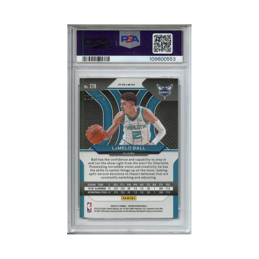 Lamelo-Ball-Purple-Ice-2020-Panini-Prizm-PSA-9-Rückseite