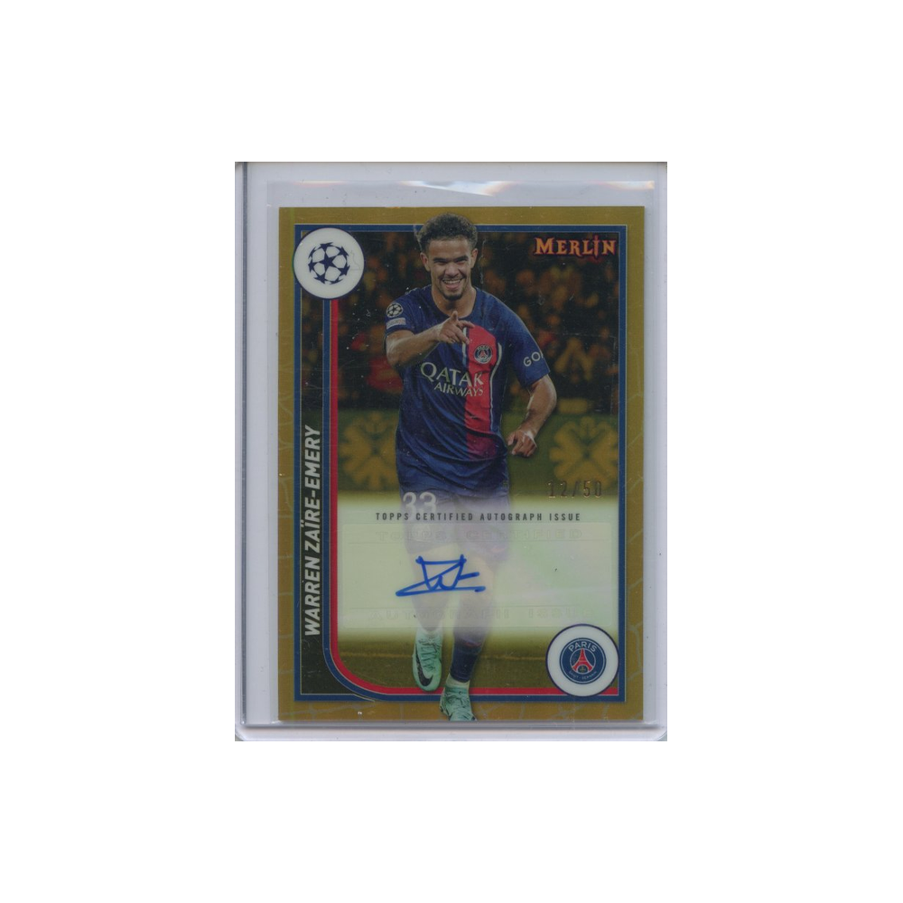 Warren-Zaire-Emery-Autograph-Gold-Refractor-2023-Topps-Merlin-Vorderseite