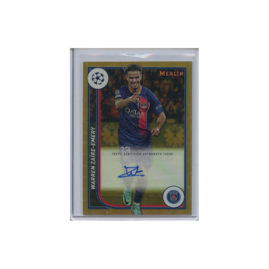 Warren-Zaire-Emery-Autograph-Gold-Refractor-2023-Topps-Merlin-Vorderseite