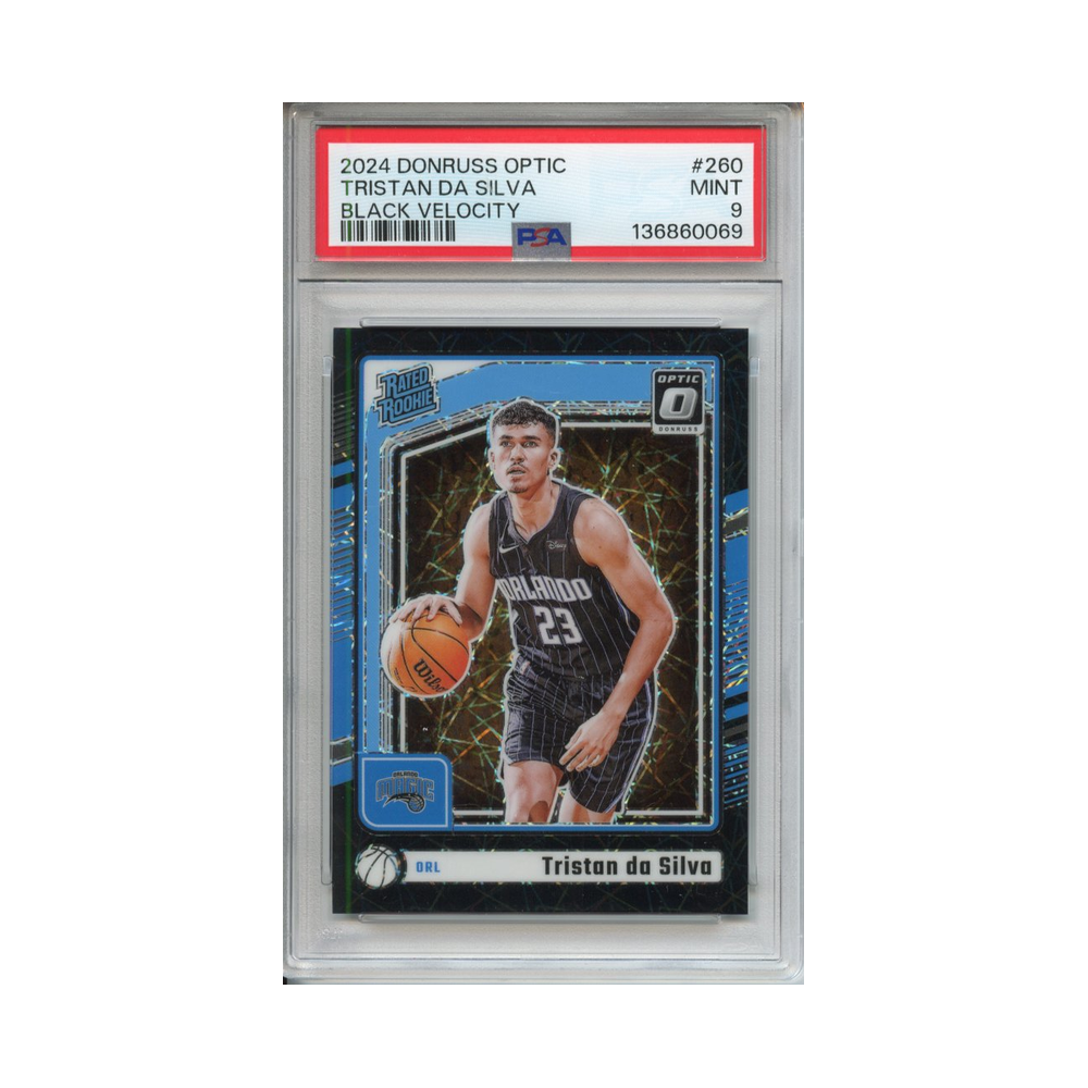 Tristan-Da-Silva-Black-Velocity-2024-Donruss-Optic-PSA-9-Vorderseite