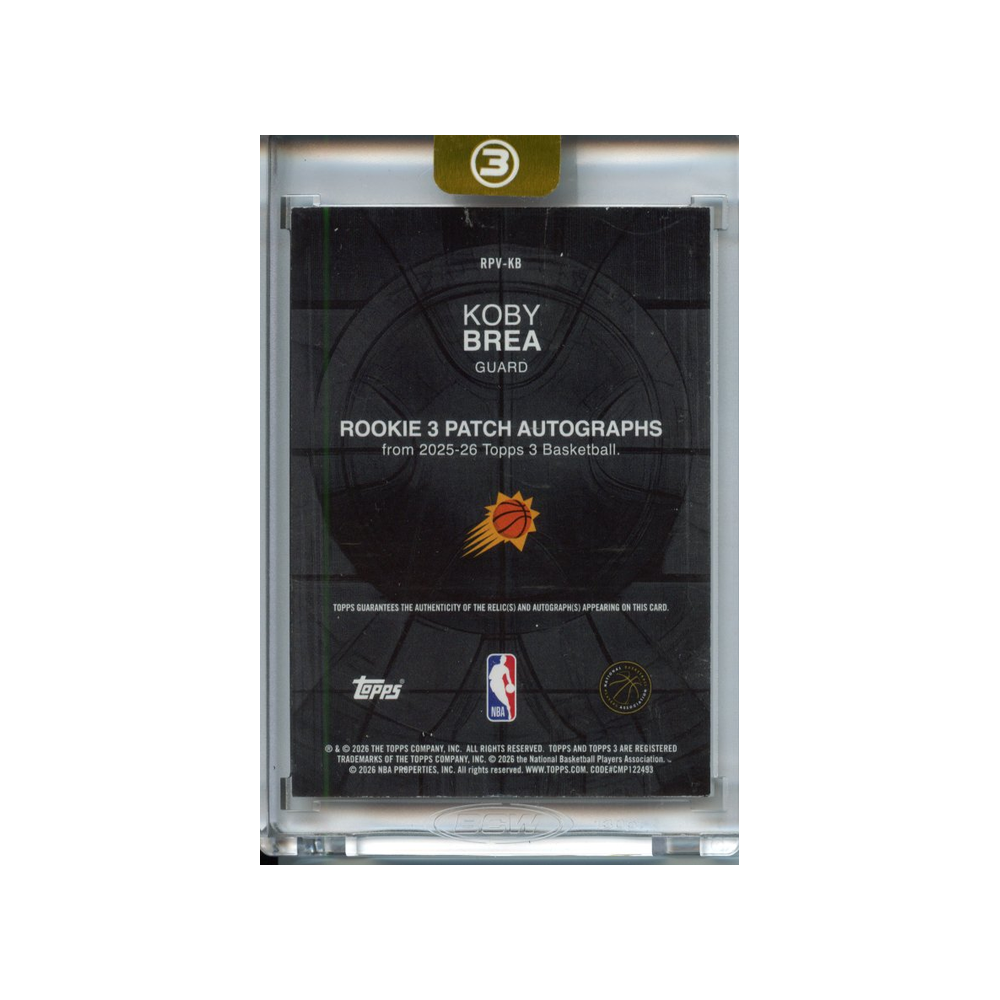 Koby-Brea-Triple-Patch-Autograph-/25-2025-Topps-Rückseite
