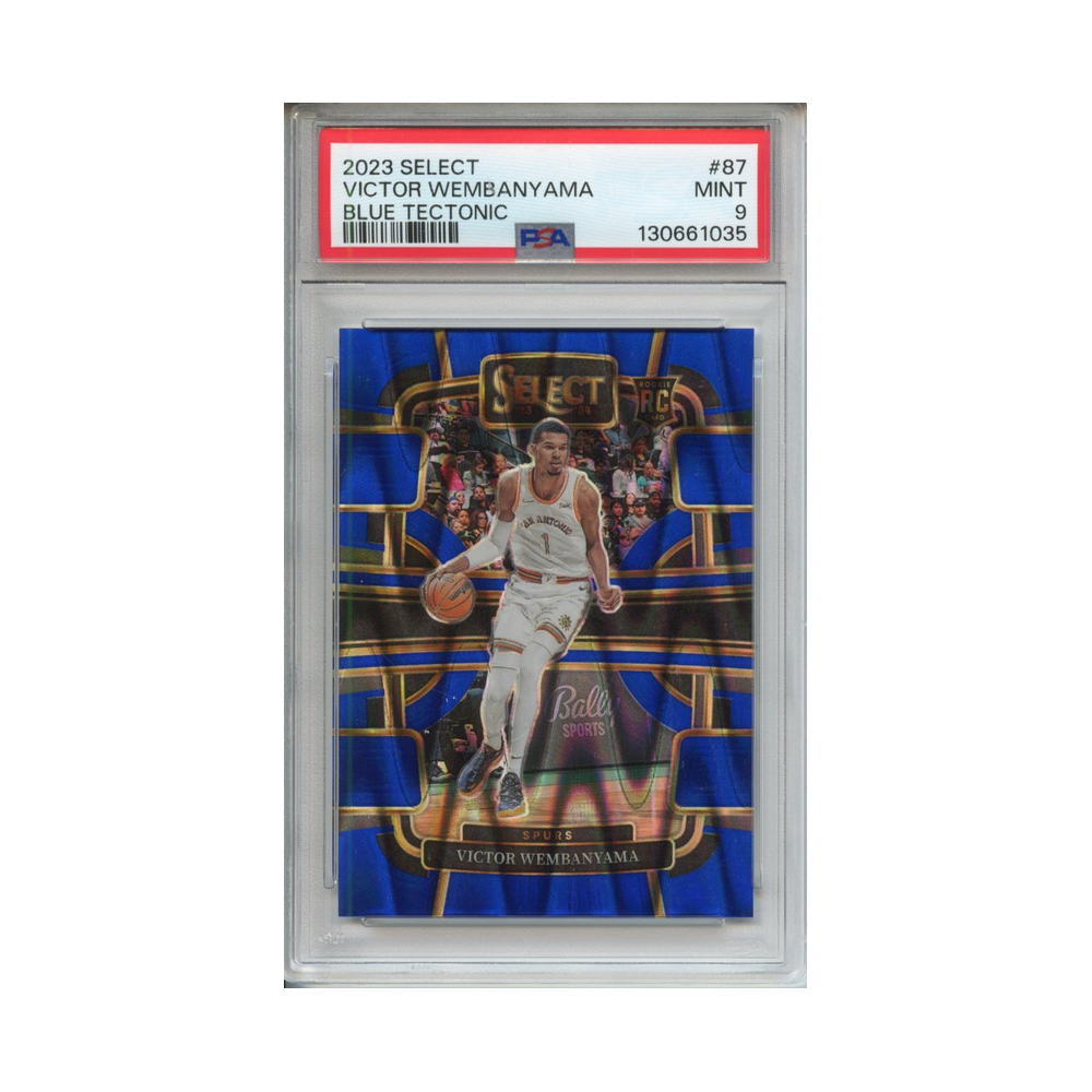 Victor-Wembanyama-Blue-Tectonic-2023-Select-PSA-9-Vorderseite