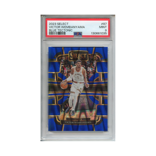 Victor-Wembanyama-Blue-Tectonic-2023-Select-PSA-9-Vorderseite