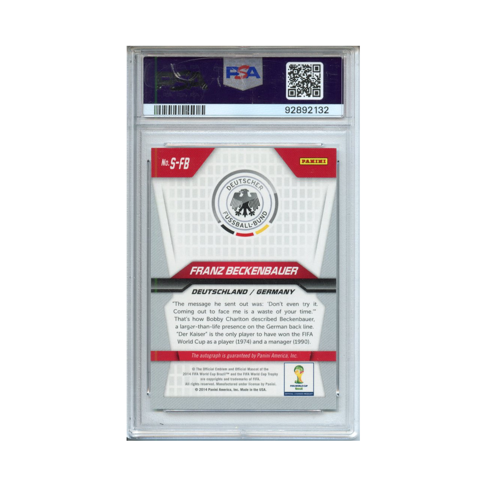 Franz-Beckenbauer-Signatures-2014-Panini-Prizm-W/C-PSA-10-Rückseite