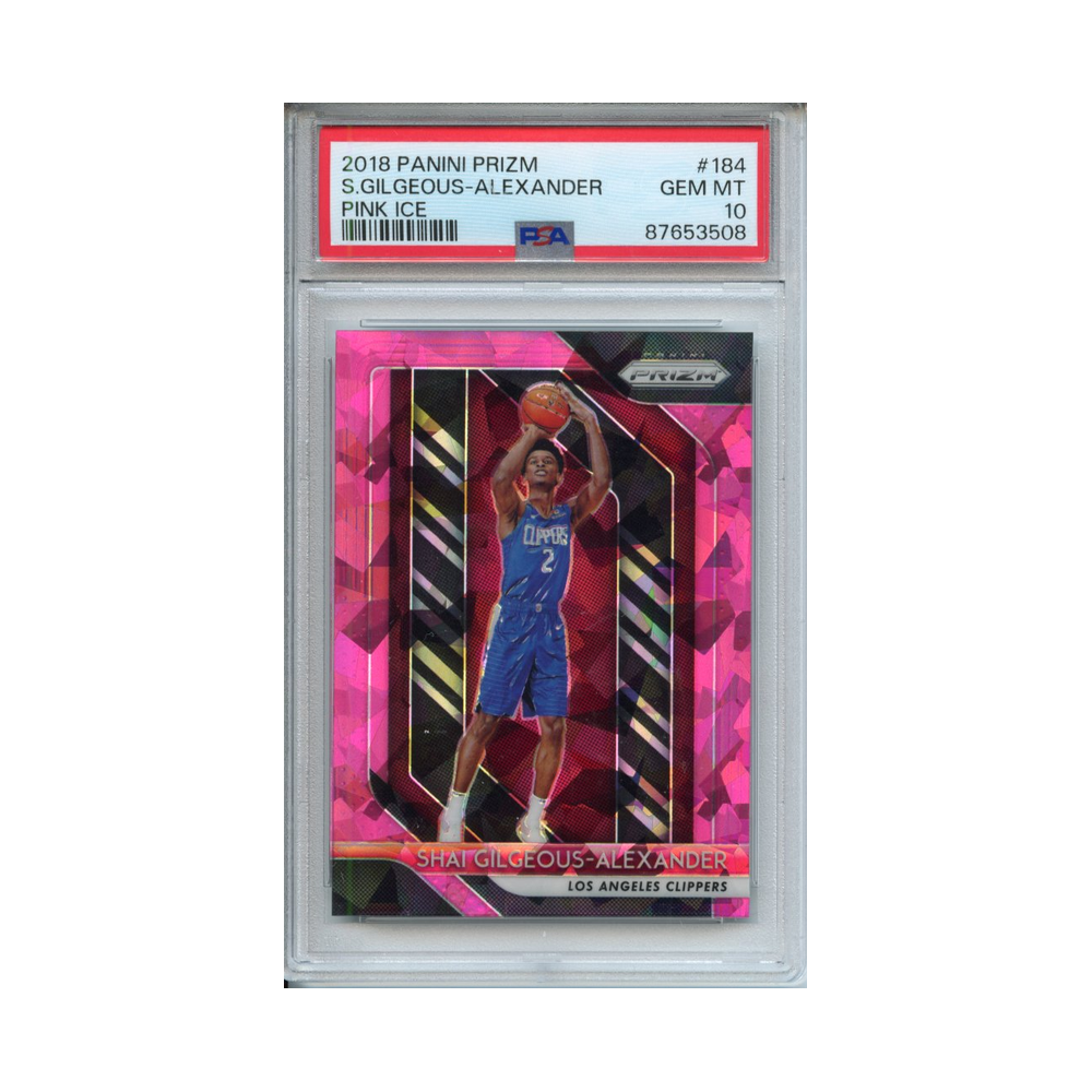 Shai-Gilgeous-Alexander-Pink-Ice-2018-Panini-Prizm-PSA-10-Vorderseite