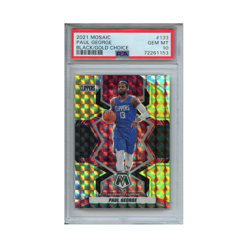 Paul-George-Black/Gold-Choice-2021-Mosaic-PSA-10-Vorderseite