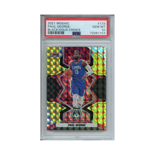 Paul-George-Black/Gold-Choice-2021-Mosaic-PSA-10-Vorderseite