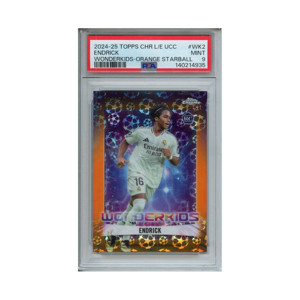 Endrick-Wonderkids-Orange-Starball-2024-25-Topps-Chrome-L/E-UCC-PSA-9-Vorderseite