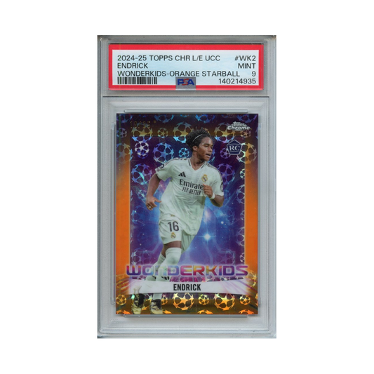 Endrick-Wonderkids-Orange-Starball-2024-25-Topps-Chrome-L/E-UCC-PSA-9-Vorderseite