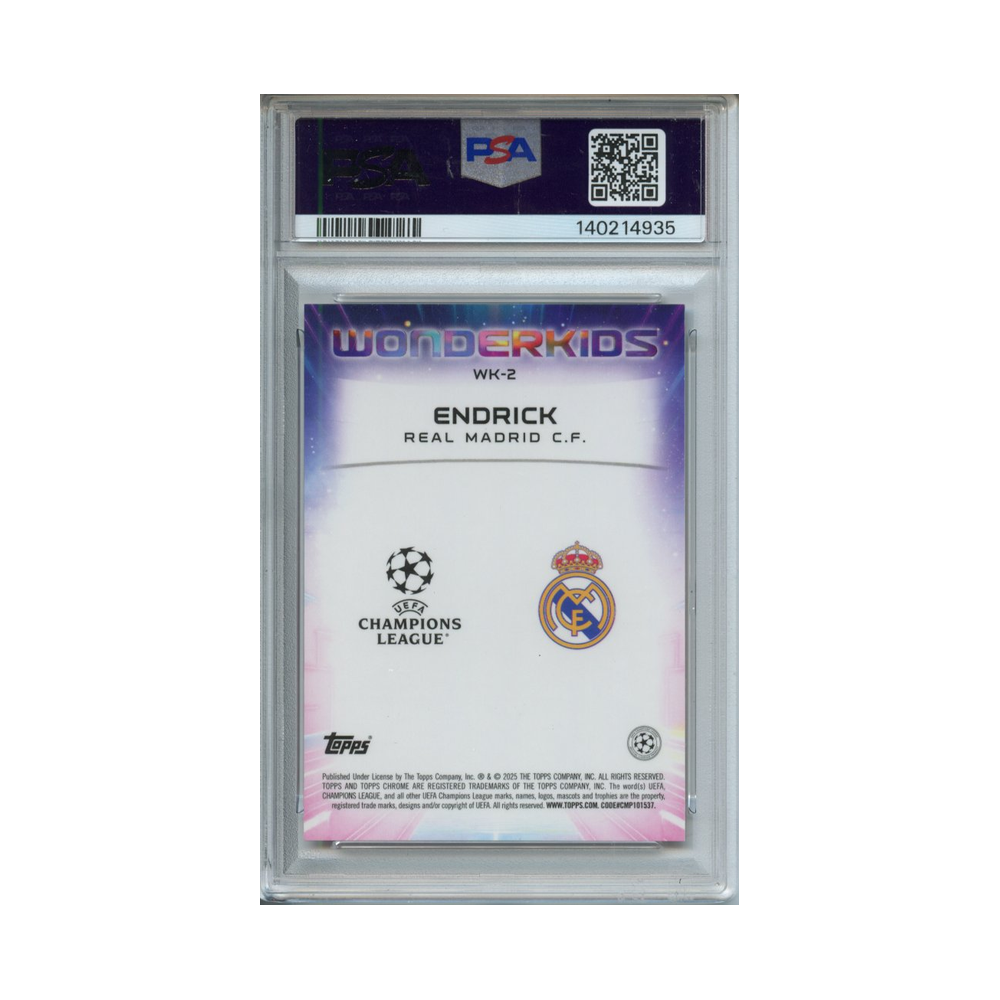 Endrick-Wonderkids-Orange-Starball-2024-25-Topps-Chrome-L/E-UCC-PSA-9-Rückseite