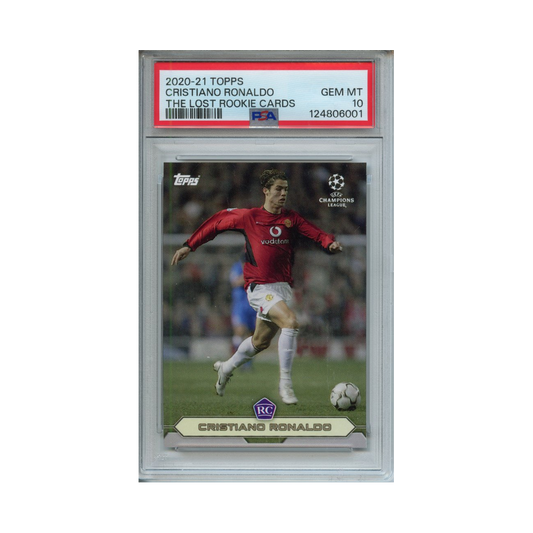 Cristiano-Ronaldo-The-Lost-Rookie-Cards-2020-21-Topps-PSA-10-Vorderseite