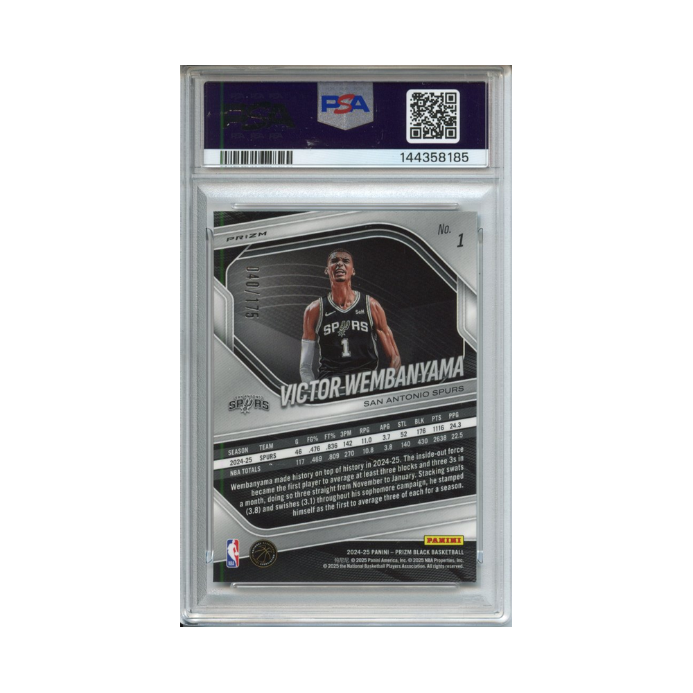 Victor-Wembanyama-White-Prizm-2024-Prizm-Black-PSA-10-Rückseite