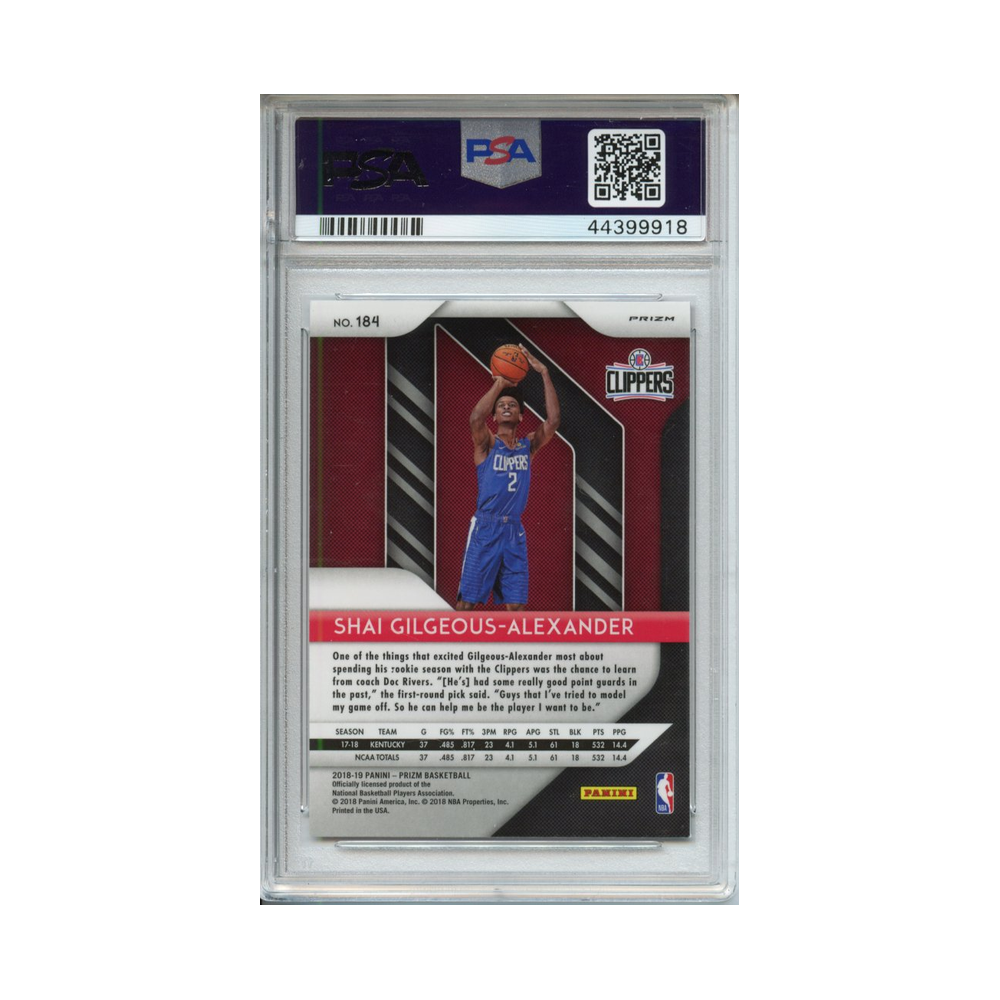 Shai-Gilgeous-Alexander-Red-Ice-2018-Panini-Prizm-PSA-9-Rückseite