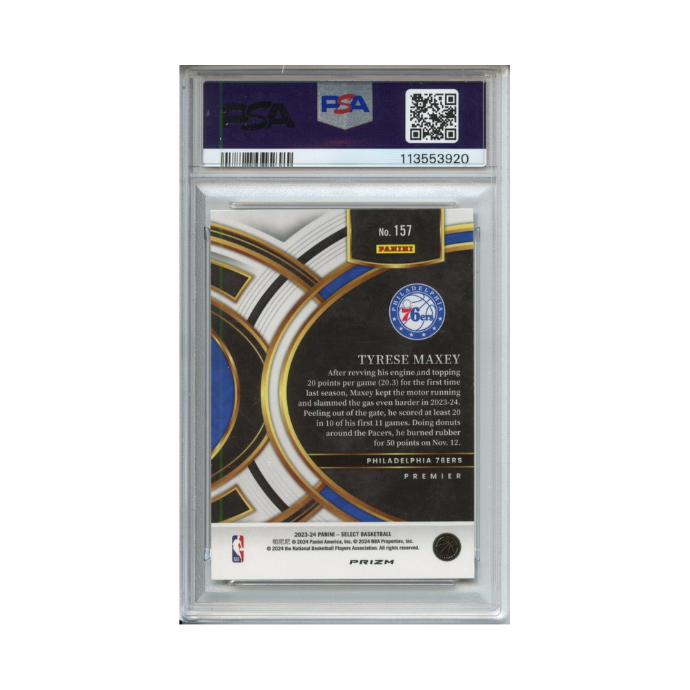 Tyrese-Maxey-Tiger-Prizm-2023-Select-PSA-10-Rückseite
