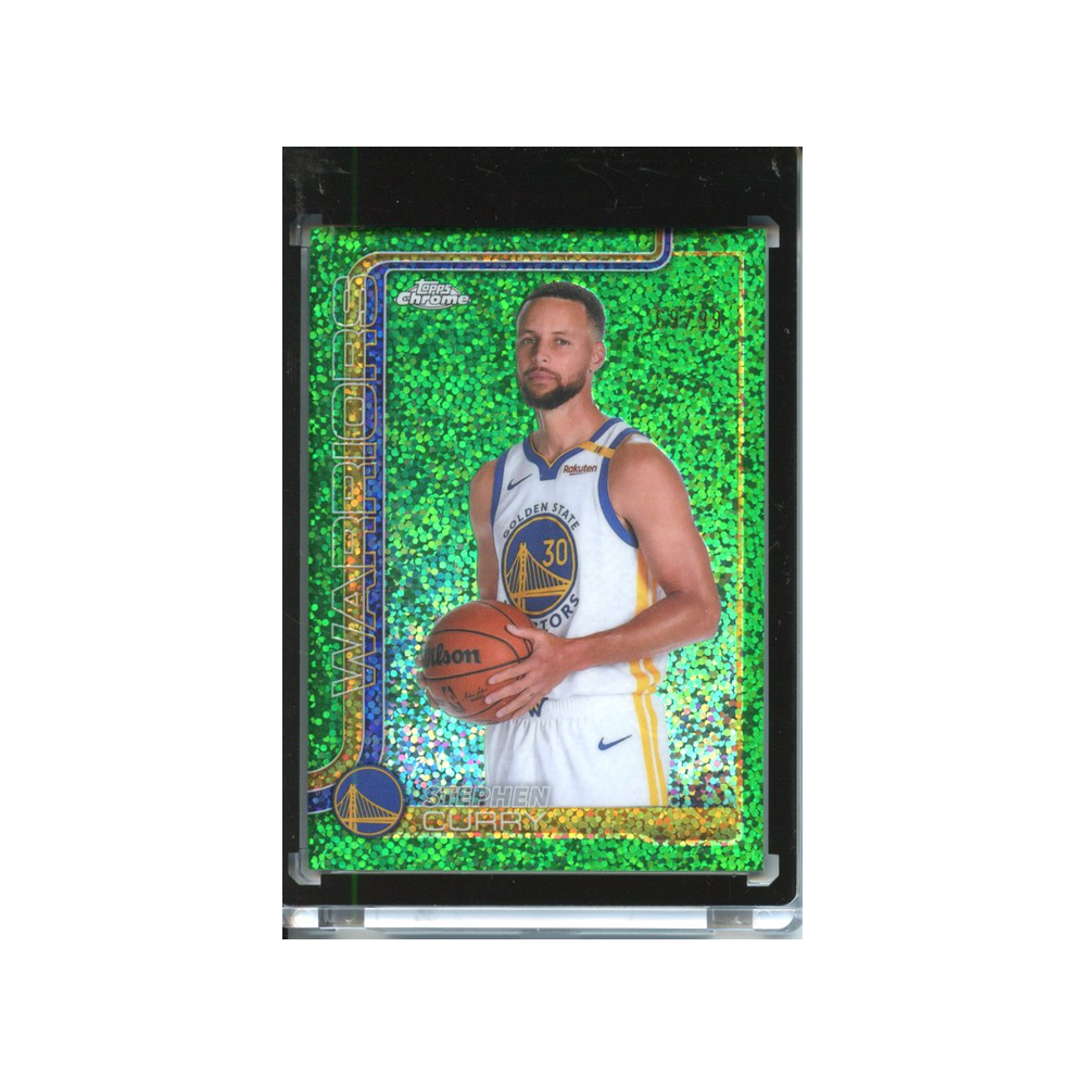 Stephen-Curry-Green-Speckle-/99-2025-Topps-Chrome-Vorderseite