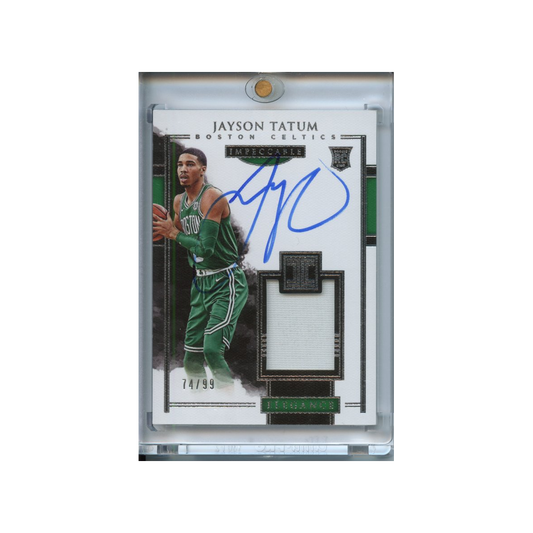 Jayson-Tatum-Patch-Autograph-Elegance-/99-2017-Impeccable-Vorderseite