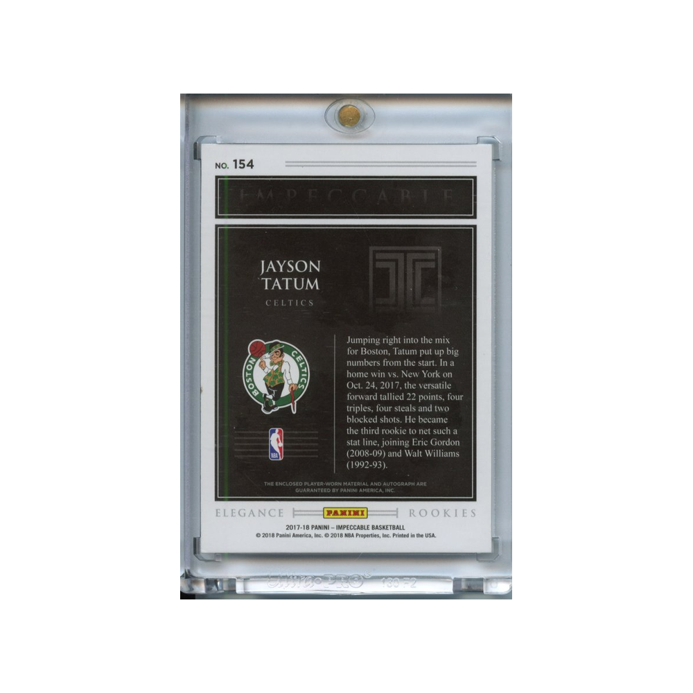 Jayson-Tatum-Patch-Autograph-Elegance-/99-2017-Impeccable-Rückseite