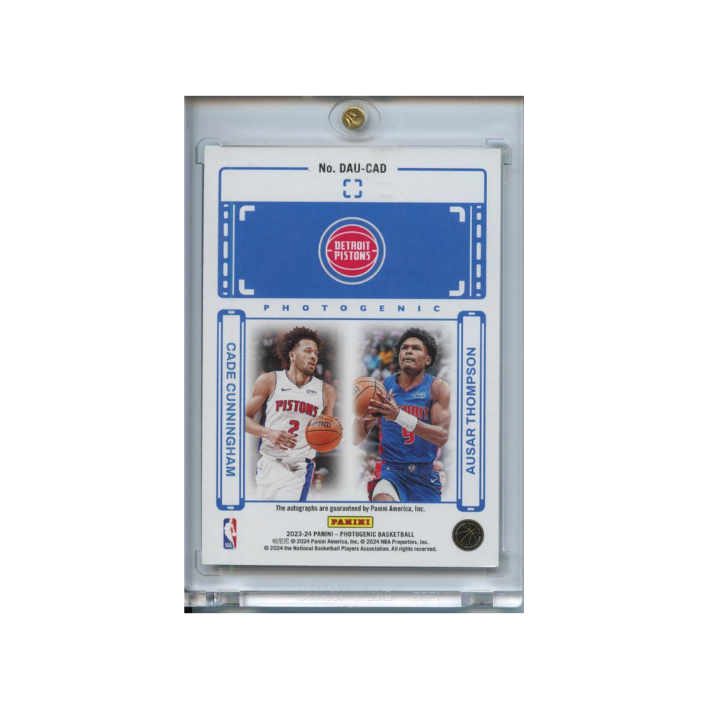 Cade-Cunningham/-Ausar-Thompson-Dual-Autographs-/10-2023-Photogenic-Rückseite