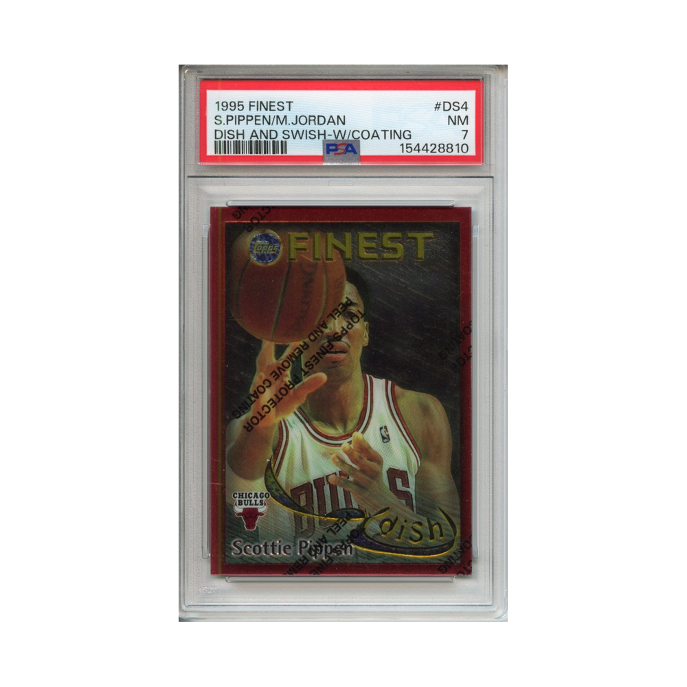 Scottie-Pippen/-Michael-Jordan-Dish-and-Wish--W/Coating-1995-Finest-PSA-7-Vorderseite