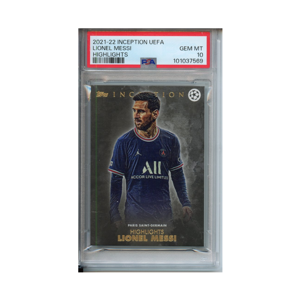 Lionel-Messi-Highlights-2021-22-Inception-UEFA-PSA-10-Vorderseite