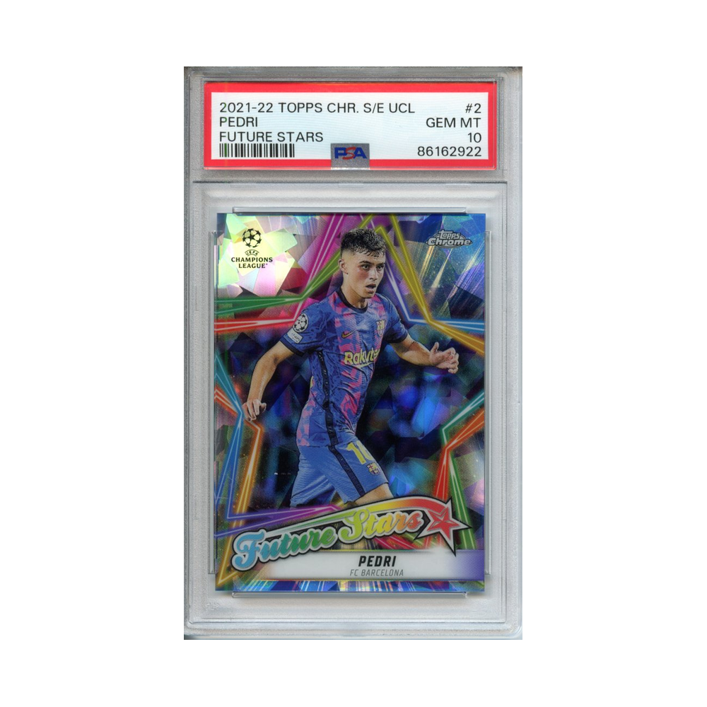 Pedri-Future-Stars-2021-22-Topps-Chrome-S/E-UCL-PSA-10-Vorderseite