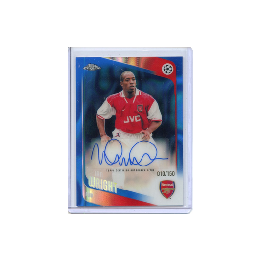 Ian-Wright-Autograph-Blue-Lava-/150-2025-Topps-Chrome-Vorderseite