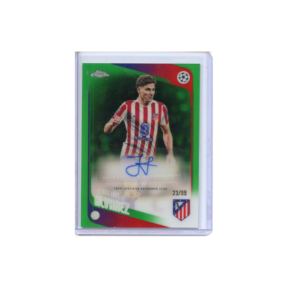 Julian-Alvarez-Autograph-/99-Green-Refractor-2025-Topps-Chrome-Vorderseite