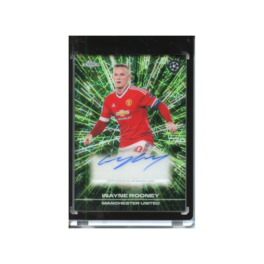 Wayne-Rooney-Autograph-Green-Lazer-Refractor-10/99-Jersey-Number-2025-Topps-Chrome-Vorderseite