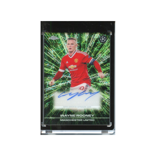 Wayne-Rooney-Autograph-Green-Lazer-Refractor-10/99-Jersey-Number-2025-Topps-Chrome-Vorderseite