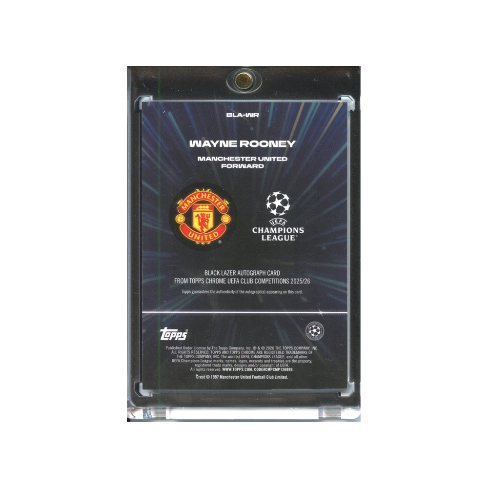 Wayne-Rooney-Autograph-Green-Lazer-Refractor-10/99-Jersey-Number-2025-Topps-Chrome-Rückseite