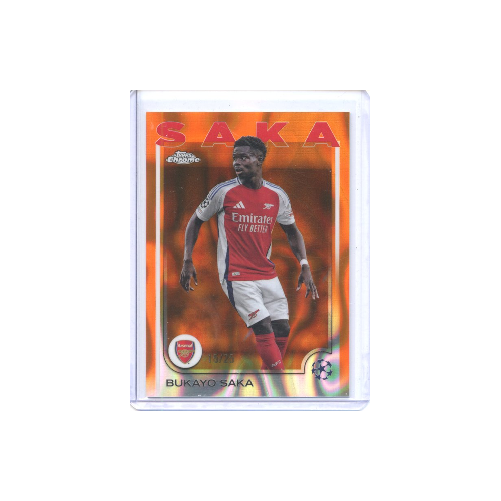 Bukayo-Saka-Orange-Lava-/25-2025-Topps-Chrome-Vorderseite
