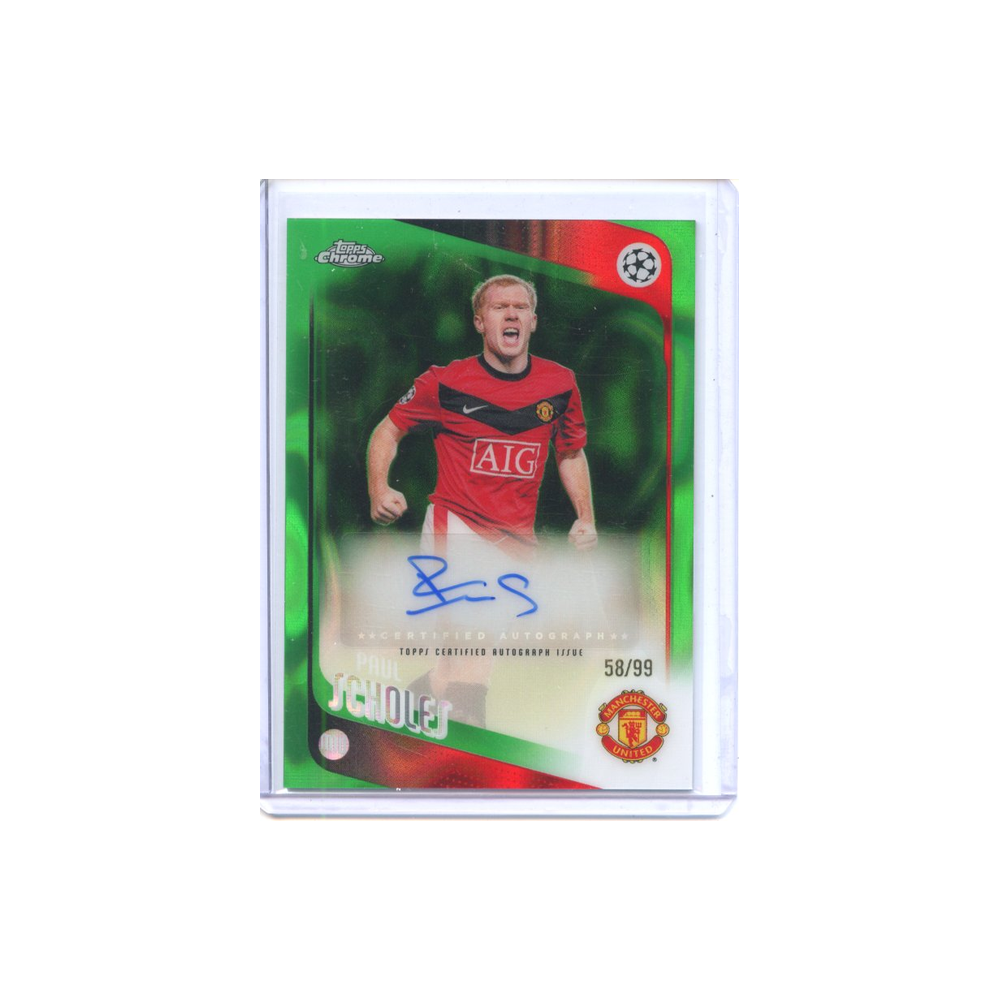 Paul-Scholes-Autograph-Green-Lava-/99-2025-Topps-Chrome-Vorderseite