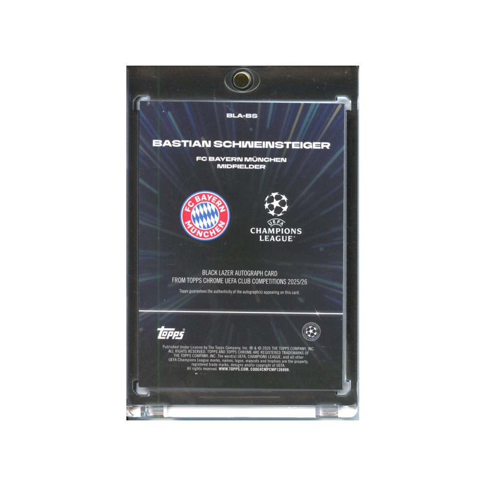 Bastian-Schweinsteiger-Autograph-Purple-Lazer-31/75-Jersey-Number-2025-Topps-Chrome-Rückseite