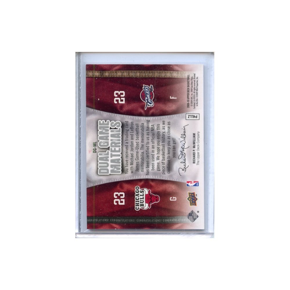 Michael-Jordan/-Lebron-James-Dual-Game-Materials-2009-Upper-Deck-Rückseite