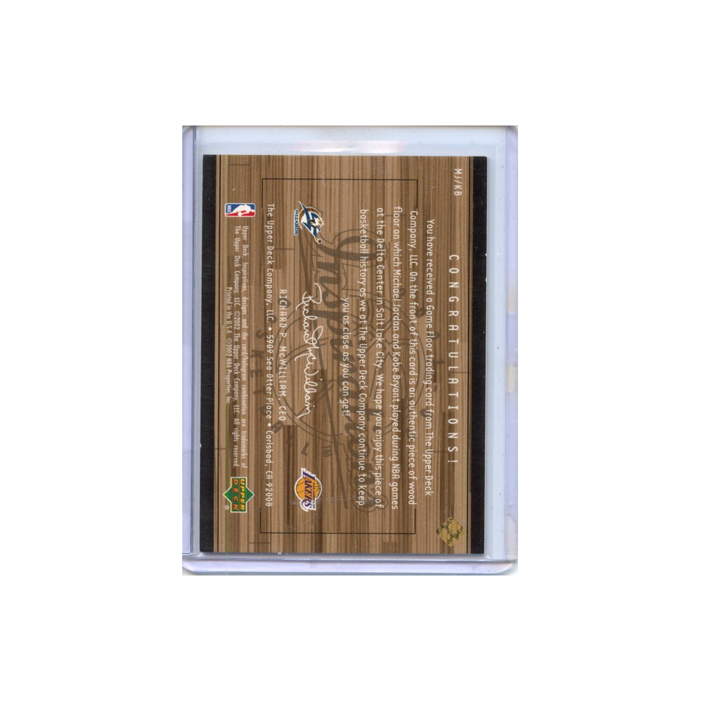 Michael-Jordan/-Kobe-Bryant-Hardwood-Imagery-2002-Upper-Deck-Rückseite