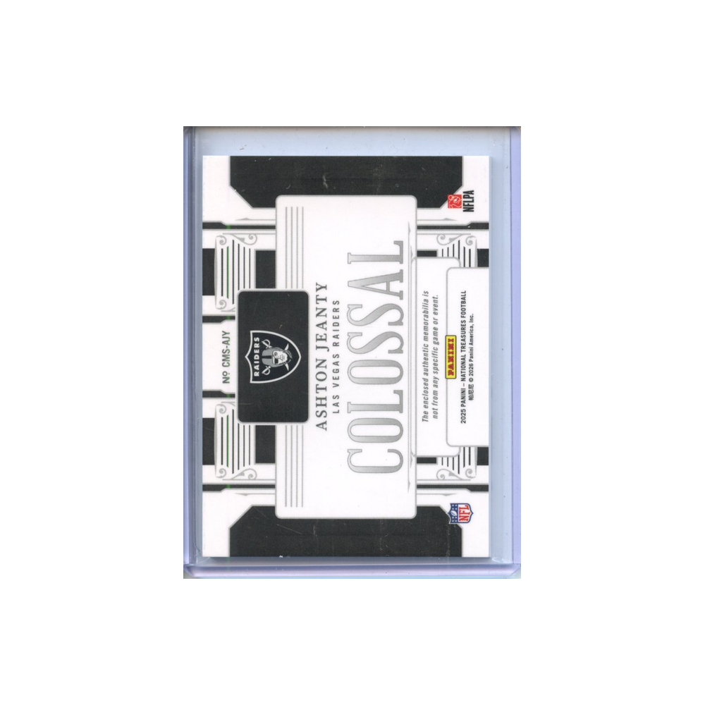 Ashton-Jeanty-Patch-Colossal-/10-2025-National-Treasures-Rückseite