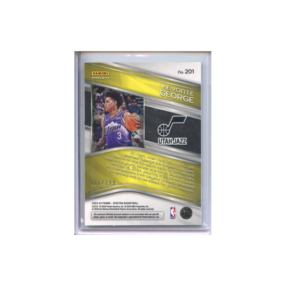 Keyonte-George-Patch-Autographs-/199-2023-Spectra-Rückseite