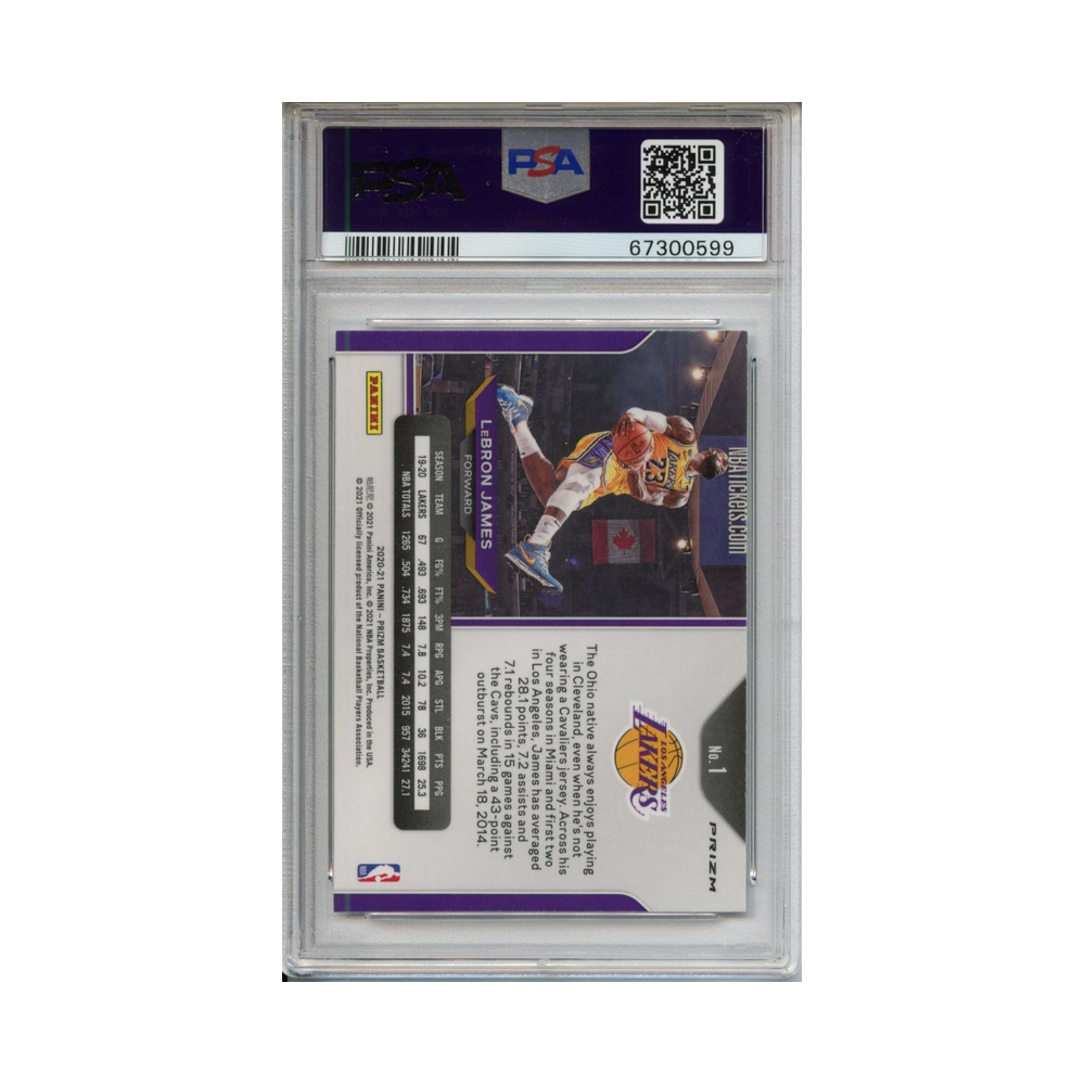 Lebron-James-Fast-Break-Prizm-2020-Panini-Prizm-PSA-10-Rückseite