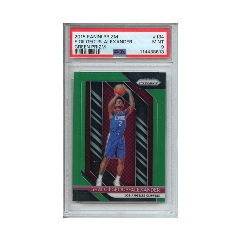 Shai-Gilgeous-Alexander-Green-Prizm-2018-Panini-Prizm-PSA-9-Vorderseite