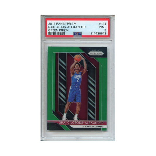 Shai-Gilgeous-Alexander-Green-Prizm-2018-Panini-Prizm-PSA-9-Vorderseite