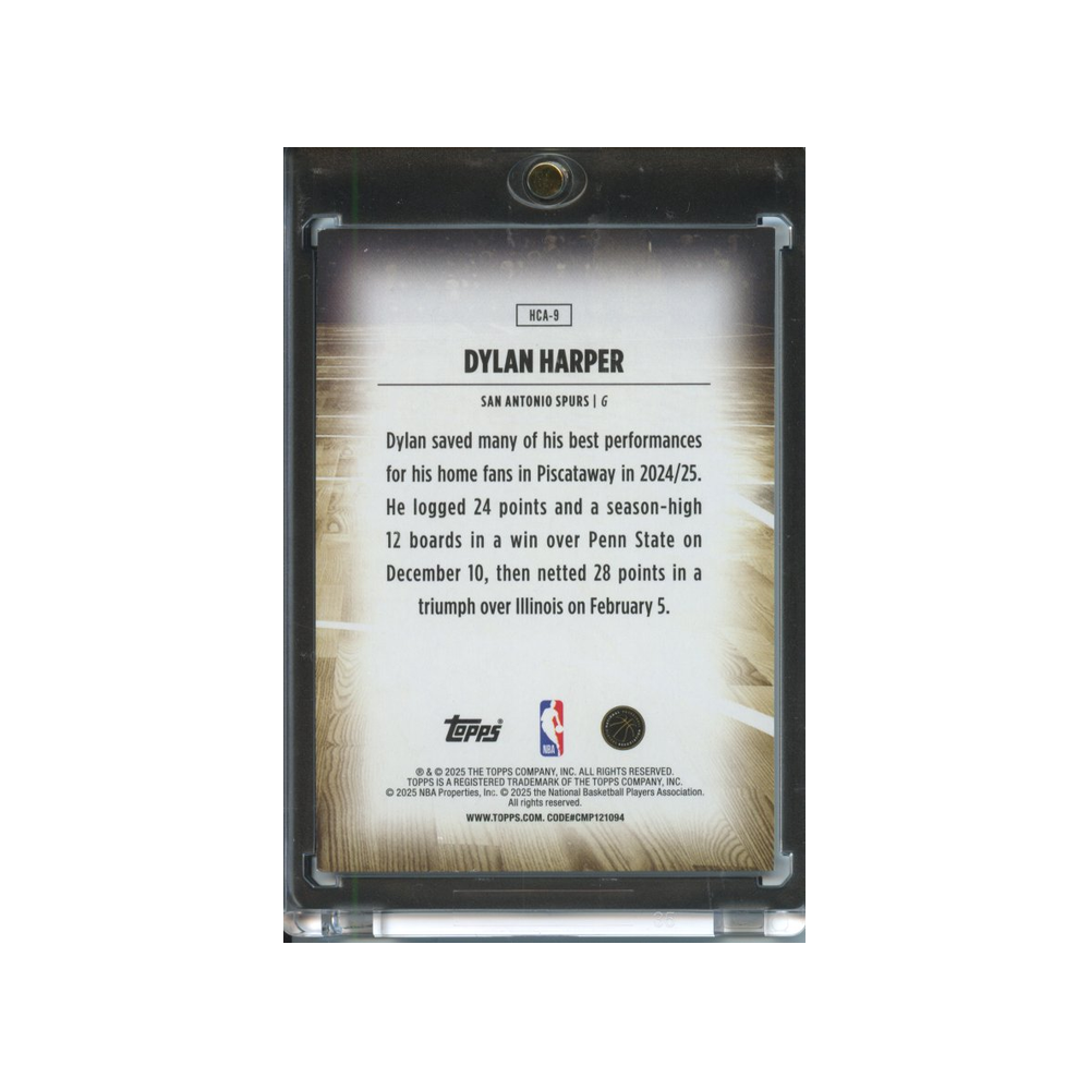 Dylan-Harper-Home-Court-2025-Topps-Rückseite