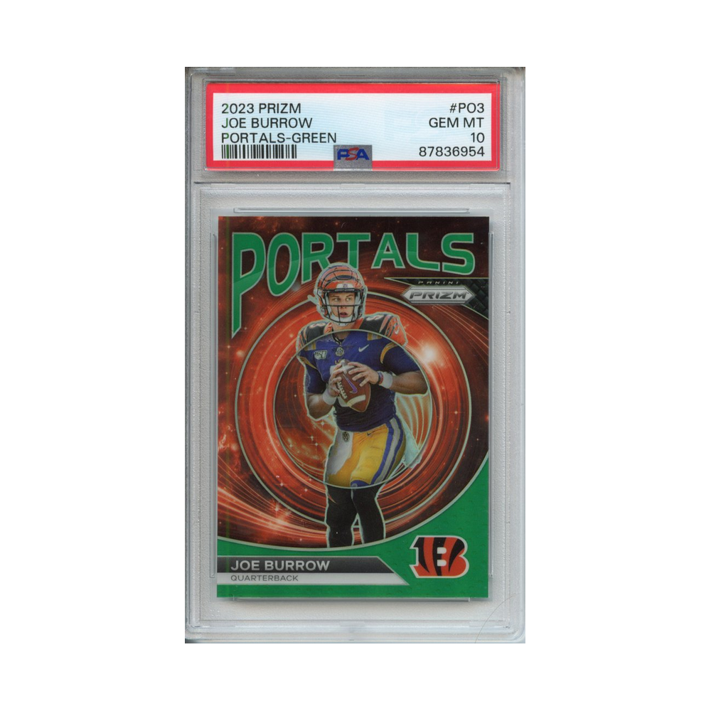 Joe-Burrow-Portals-Green-2023-Prizm-PSA-10-Vorderseite