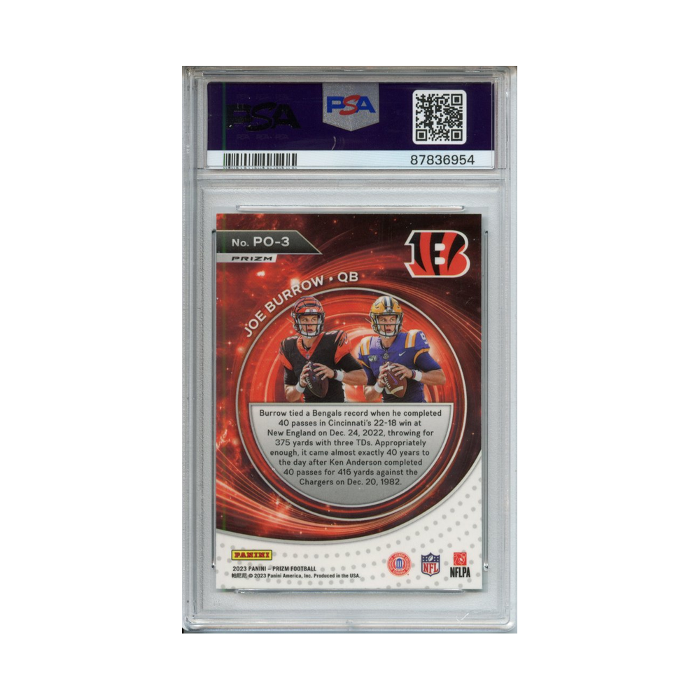 Joe-Burrow-Portals-Green-2023-Prizm-PSA-10-Rückseite