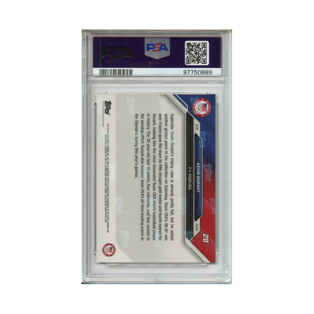 Kevin-Durant-2024-Topps-Now-Olympics-#1-PSA-10-Rückseite