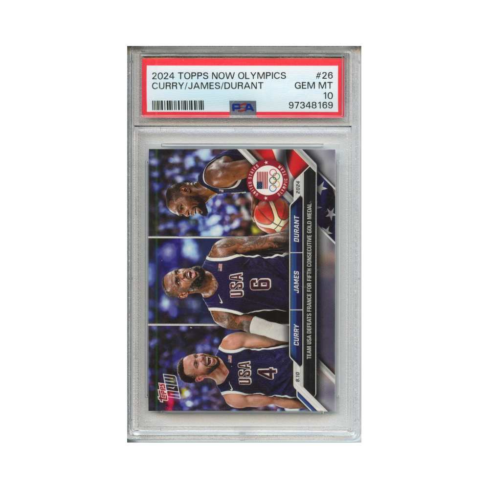 Curry/James/Durant-2024-Topps-Now-Olympics-PSA-10-Vorderseite