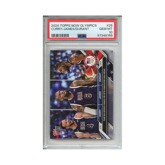 Curry/James/Durant-2024-Topps-Now-Olympics-PSA-10-Vorderseite