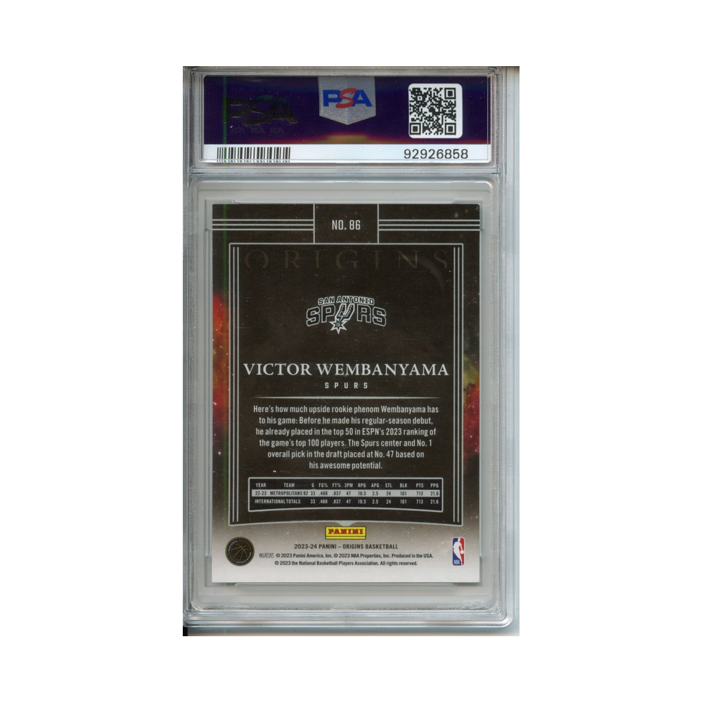 Victor-Wembanyama-2023-Origins-PSA-9-Rückseite