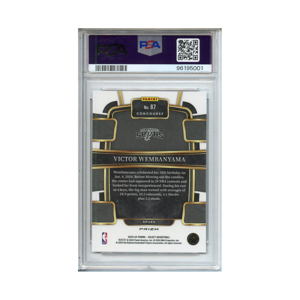 Victor-Wembanyama-Tectonic-2023-Select-#2-PSA-10-Rückseite