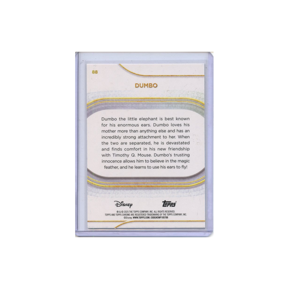 Dumbo-Yellow-Refractor-/275-2025-Topps-Chrome-Rückseite