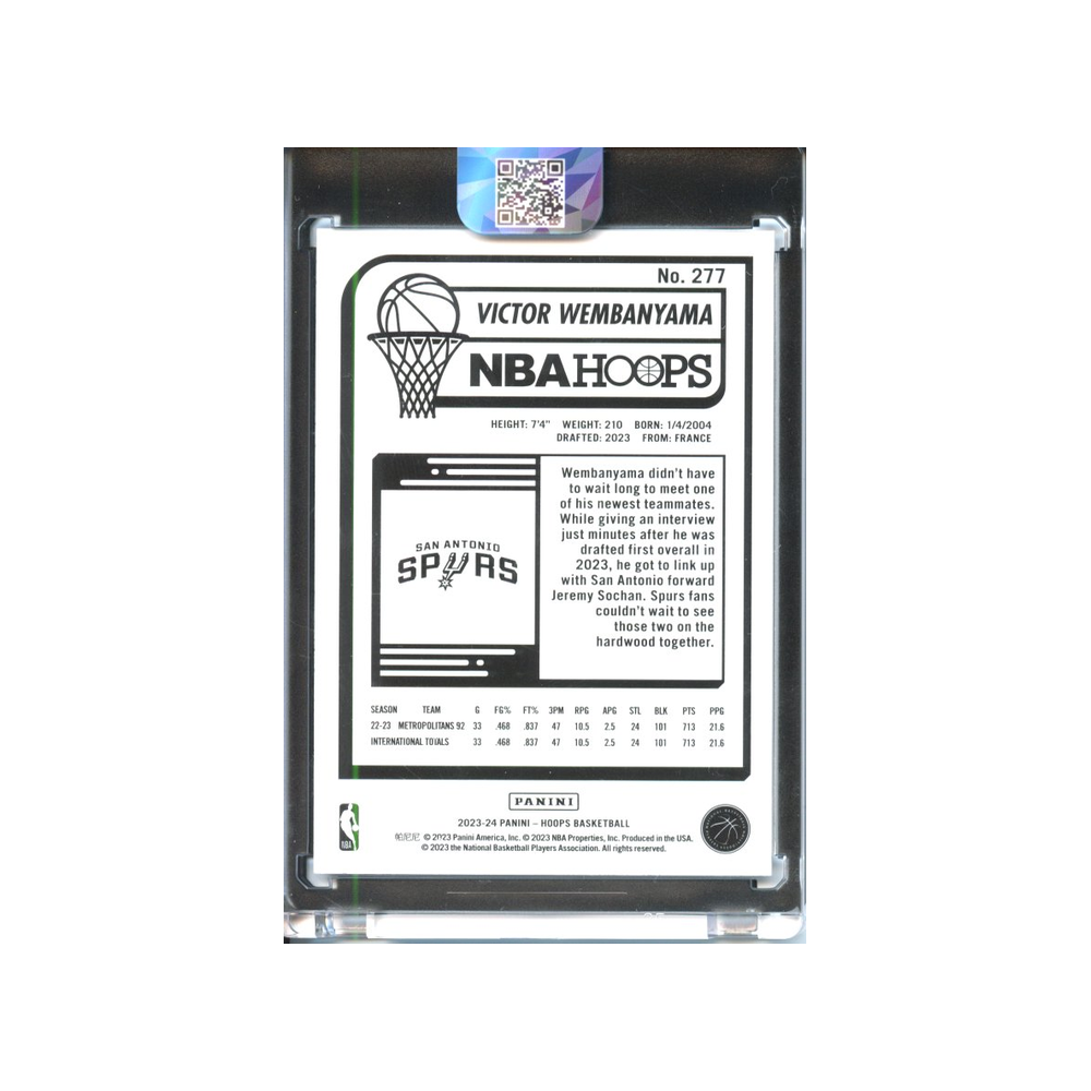 Victor-Wembanyama-Silver-/199-2023-Hoops-Rückseite